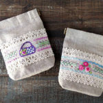 可愛いししゅうのバネ口ポーチを作りましょう♡